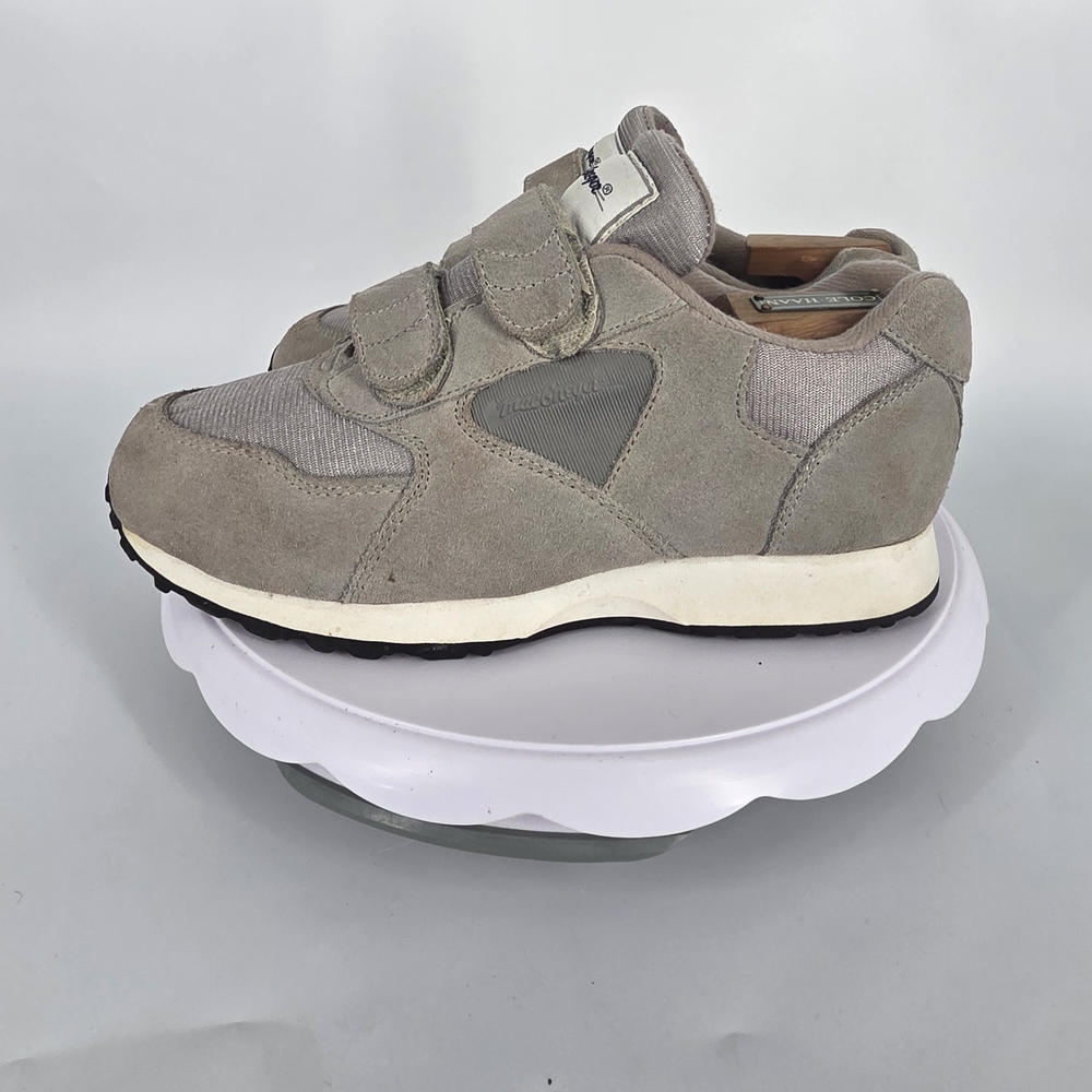 Vintage MacGregor Men's 6.5 Wide Grey Suede Velcro Walking Shoes Comfort Trainer